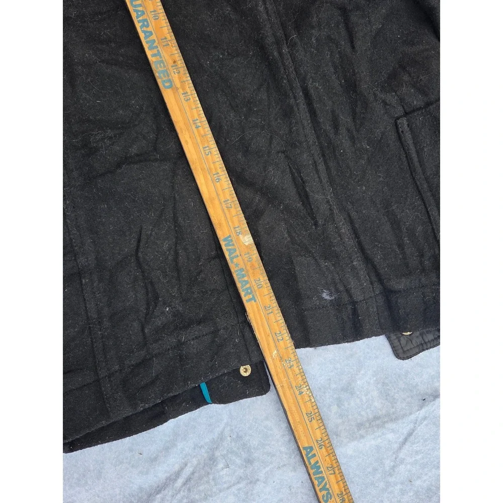 Aeropostale Womens Wool Blend Duffle Coat Black Hooded Toggle Jacket XS‎